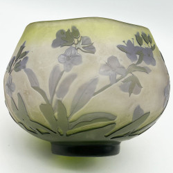 Emile Galle Cameo Glass Bowl Decorated with Flowers