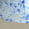 Daum Nancy Table Lamp, Brass Base with Blue and White Mottled Glass Shade