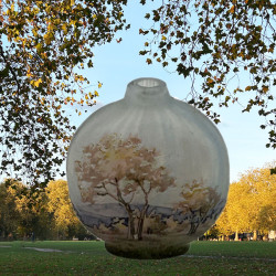 Daum Freres Miniature Glass Landscape Autumn Scene