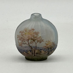 Daum Frere Miniature Glass Landscape Autumn Scene