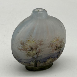 Daum Frere Miniature Glass Landscape Autumn Scene