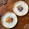 A Pair of KPM Berlin Cabinet Plates Hand Painted with Fruits