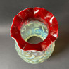 Arts and Crafts Vaseline and Cranberry Glass Ceiling Lamp with Beautiful Pattern