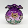 Legras Mont Joye Enamelled Glass Vase Decorated with Anemone