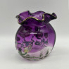Legras Mont Joye Enamelled Glass Vase Decorated with Anemone