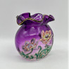 Legras Mont Joye Enamelled Glass Vase Decorated with Anemone