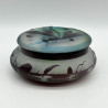 Emile Galle Cameo Glass Box and Cover, Designed Pond Scene and Dragonfly