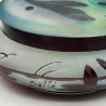Emile Galle Cameo Glass Box and Cover, Designed Pond Scene and Dragonfly