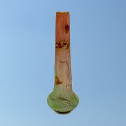 Daum Freres Cameo and Enamelled Glass Decorated with Tulips