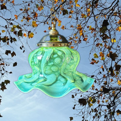 Aerts and Ctafts Vaseline Glass Ceiling Pendant...