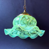 Aerts and Ctafts Vaseline Glass Ceiling Pendant Lamp with Pattern