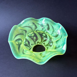 Aerts and Ctafts Vaseline Glass Ceiling Pendant Lamp with Pattern
