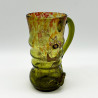 Emile Galle Mottled Glass Jug, Acid Etched, Enamelled and Applied Orchid