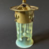Arts & Crafts John Walsh Walsh Vaseline Ceiling Pendant Lamp with Teardrop Pattern