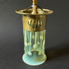 Arts & Crafts John Walsh Walsh Vaseline Ceiling Pendant Lamp with Teardrop Pattern