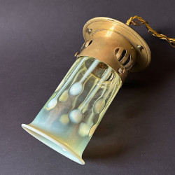 Arts & Crafts John Walsh Walsh Vaseline Ceiling Pendant Lamp with Teardrop Pattern