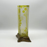Art Nouveau Period Baccarat Cameo Glass Vase with Metal Vase
