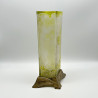 Art Nouveau Period Baccarat Cameo Glass Vase with Metal Vase