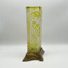 Art Nouveau Period Baccarat Cameo Glass Vase with Metal Vase