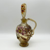 Emile Galle Smoky Green  Glass Decanter and Stopper Enamelled and Applied with Dahlia