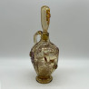 Emile Galle Smoky Green  Glass Decanter and Stopper Enamelled and Applied with Dahlia