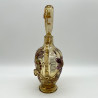 Emile Galle Smoky Green  Glass Decanter and Stopper Enamelled and Applied with Dahlia