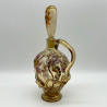 Emile Galle Smoky Green  Glass Decanter and Stopper Enamelled and Applied with Dahlia