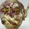 Emile Galle Smoky Green  Glass Decanter and Stopper Enamelled and Applied with Dahlia