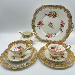 Hemmersley China part Tea Set, Decorated with Bouquets