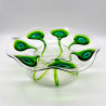 Art Nouveau Stuart & Sons Green Peacock Eye & Trailed Glass Bowl
