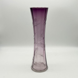 Moser Karlsbad Glass Vase Hand Cut Engraving with Tulips