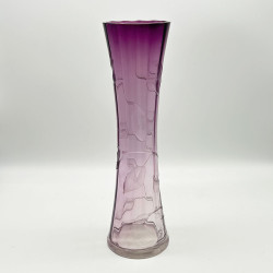 Moser Karlsbad Glass Vase Hand Cut Engraving with Tulips