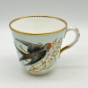 Royal Worcester Porcelain Cup and Saucer, Hand Painted with Birds, insects and Plants