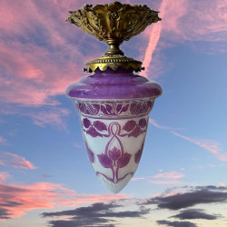 Saint Louis Cameo Glass Ceiling Lamp, White...