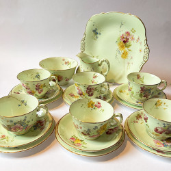 Royal Worcester Porcelain Part Tea Service Hand Painted Flowers