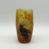 Daum Freres Vase, Mottled Ground and Cameo Glass Verified with Black Berries