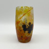 Daum Freres Vase, Mottled Ground and Cameo Glass Verified with Black Berries