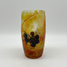 Daum Freres Vase, Mottled Ground and Cameo Glass Verified with Black Berries