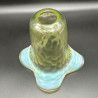 Vaseline Glass Lamp Shade with Hammering Effect and Iridescent