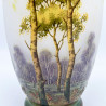 Daum Freres Landscape Glass Vase, Cameo, Enamelled and Vitrified with Trees