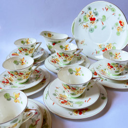 Royal Doulton Porcelain Art Deco Part Tea Service " Nasturtiums"