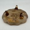 French Art Nouveau Legras Mont Joys  Japanism Glass Dish with Three Foot Decorated Bamboo and a Bird