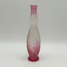 Old Baccarat Eglanthier Pink Cameo Glass Vase with Floral Design