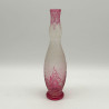 Old Baccarat Eglanthier Pink Cameo Glass Vase with Floral Design