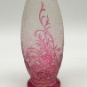 Old Baccarat Eglanthier Pink Cameo Glass Vase with Floral Design