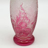 Old Baccarat Eglanthier Pink Cameo Glass Vase with Floral Design