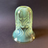 Arts & Crafts John Walsh Walsh Vaseline Glass Shade with Peacock Feathers Pattern