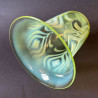 Arts & Crafts John Walsh Walsh Vaseline Glass Shade with Peacock Feathers Pattern