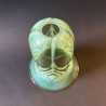 Arts & Crafts John Walsh Walsh Vaseline Glass Shade with Peacock Feathers Pattern