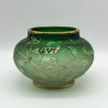 Daum Freres Glass Vase, Graduated Green Ground, Acid Etched Overlaid with Gui